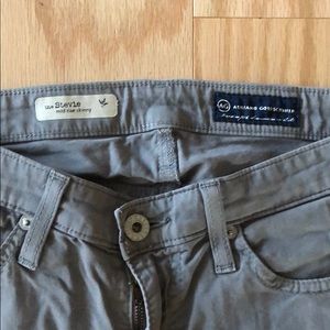AG Stevie mid rise skinny (not ankle) pants grey